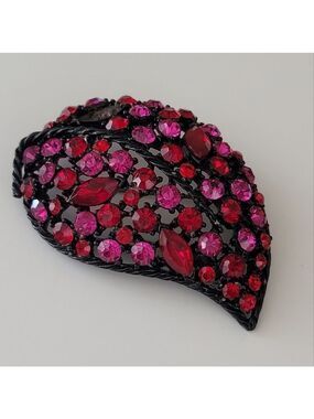 Red & Pink Crystal Brooch #0391